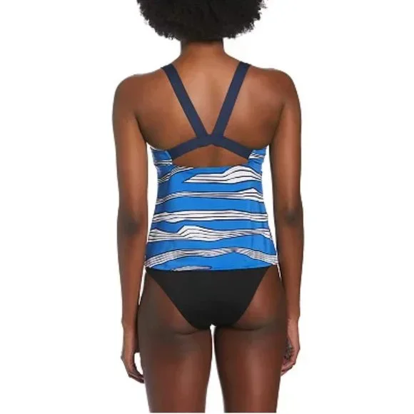 Women's Nike Wave-Stripe V-Back Tankini Top  Size S - Picture 3 of 11
